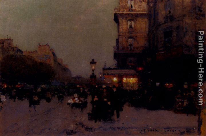 Boulevard Saint Michel painting - Luigi Loir Boulevard Saint Michel art painting